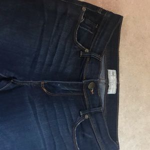 Mid rise dark wash free people skinny jeans